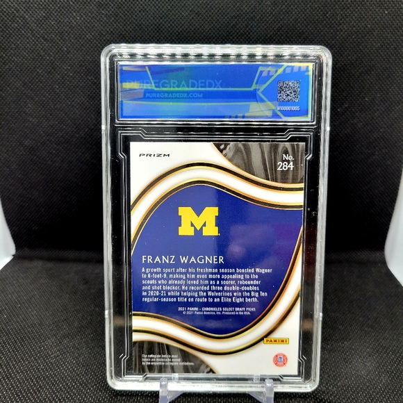 2020-21 Chronicles DP Select Franz Wagner RC# 284 Courtside Black Prizm  PGX 9.5 - Picture 3 of 4